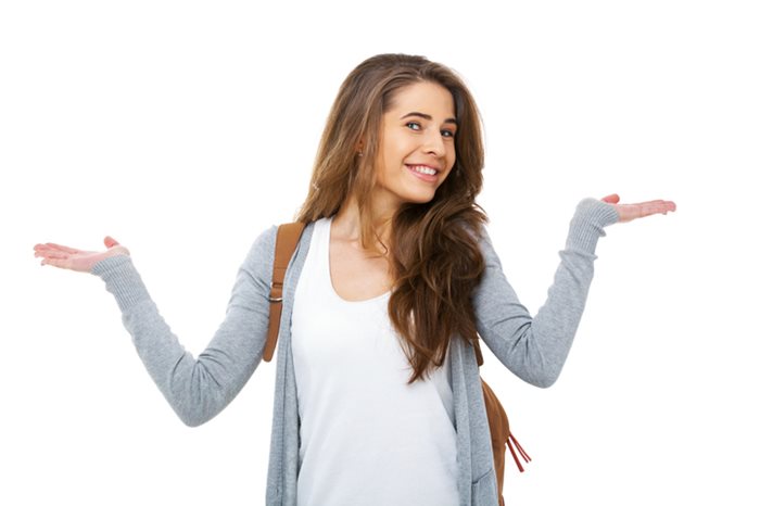 Student with arms raised shoulder shrug Showing Passive Aggressive behavior 