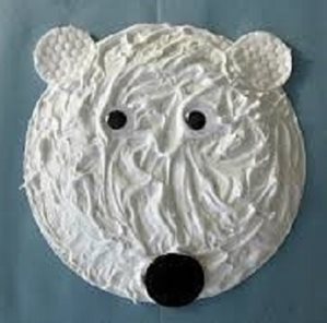 plate with shaving cream bear face