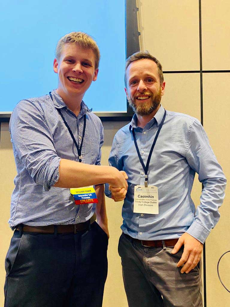 On the left Andrew Geddis-Regan and on the right Caoimhin Mac Giolla Phadraig from Trinity College Dublin