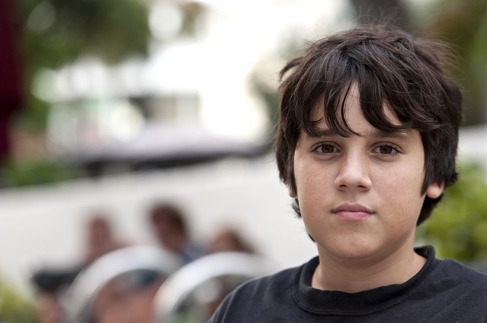 Caucasian boy facing the camera