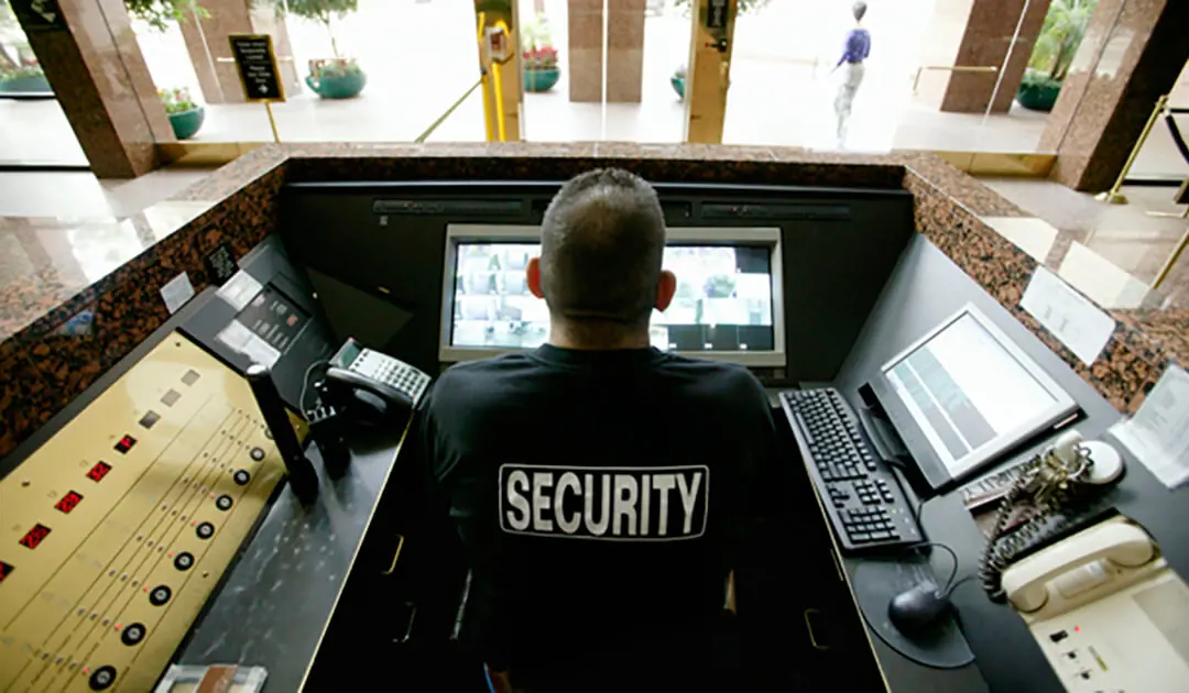 A security officer at his post.
