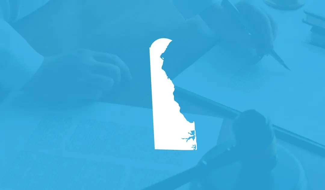 Deleware state image cyan background