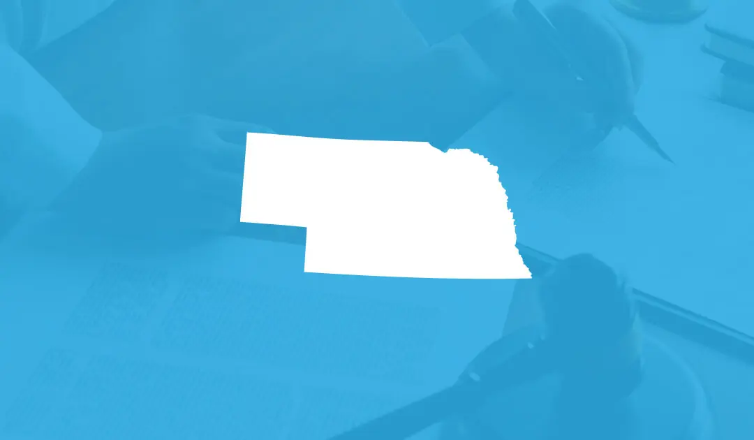 Nebraska state image cyan background