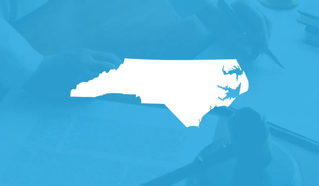 North Carolina state image cyan background