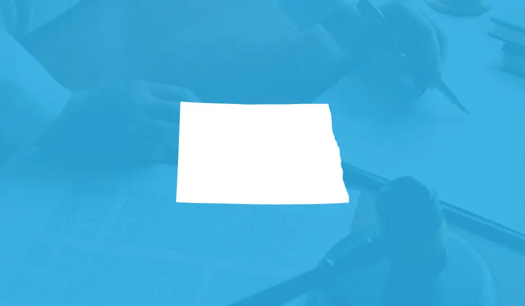 North Dakota state image cyan background