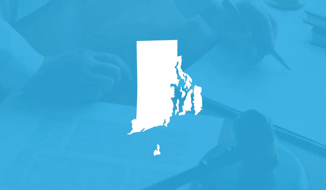 Rhode Island state image cyan background