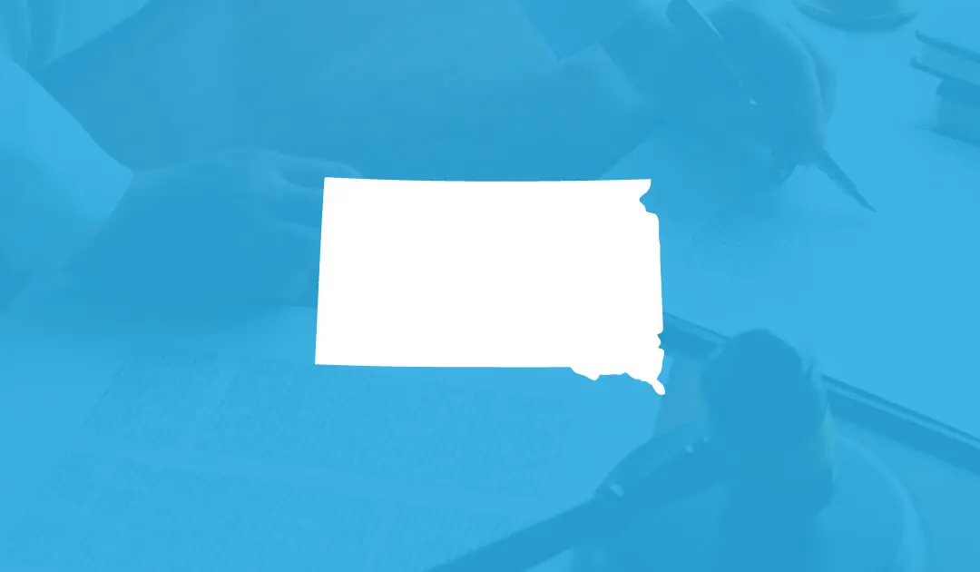 South Dakota state image cyan background