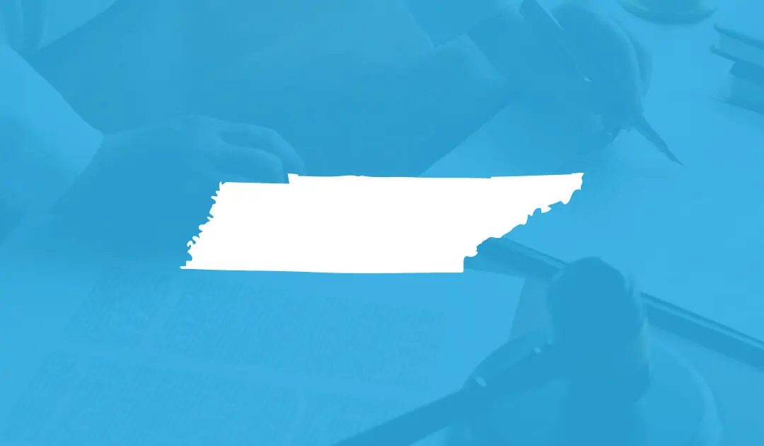 Tennessee state image cyan background