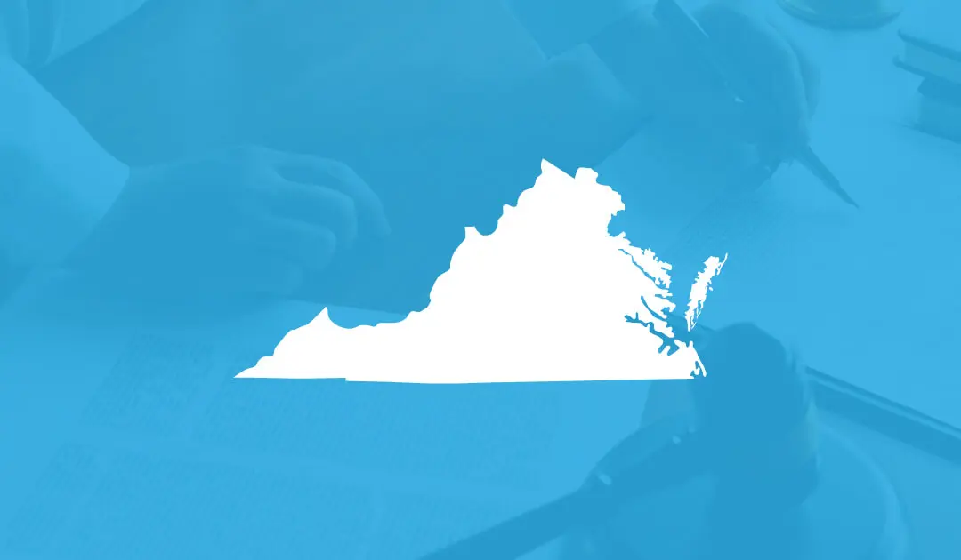 Virginia state image cyan background