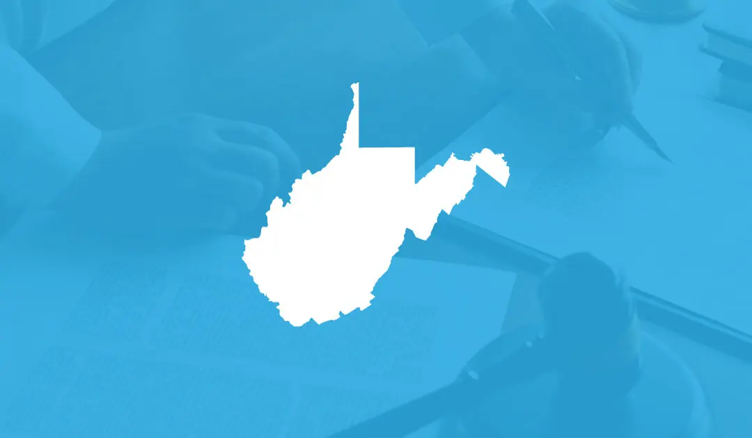 West Virginia state image cyan background